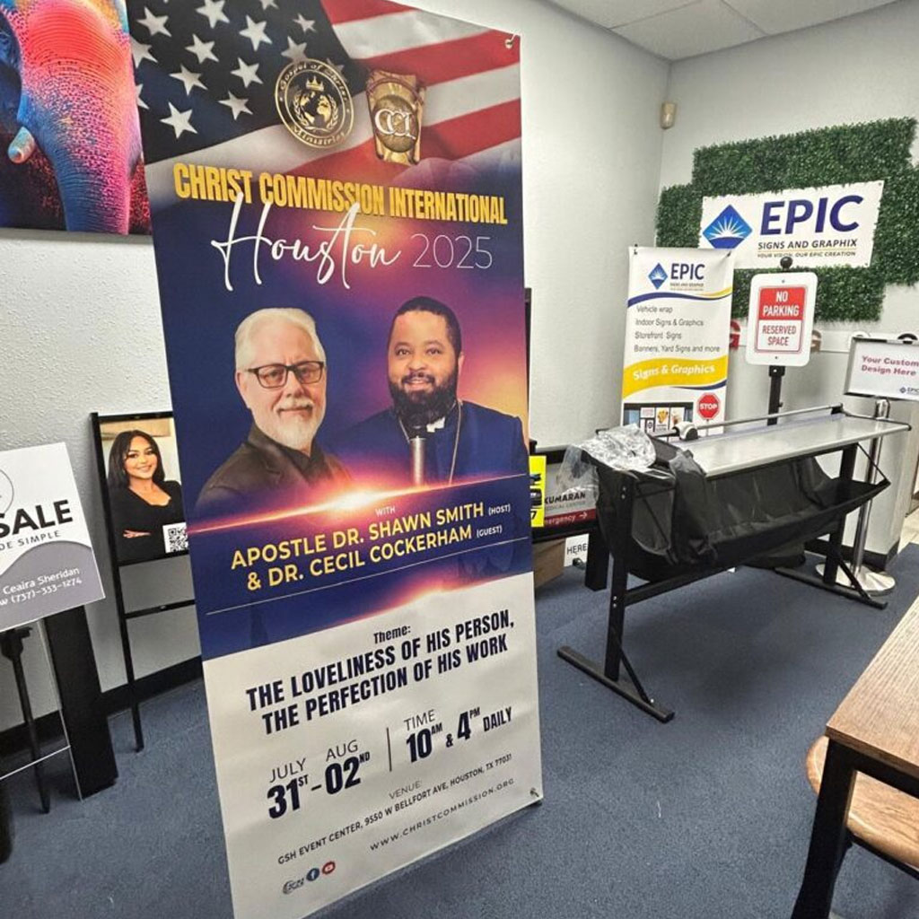 banner advertising the "Christ Commission International Houston 2025" event.